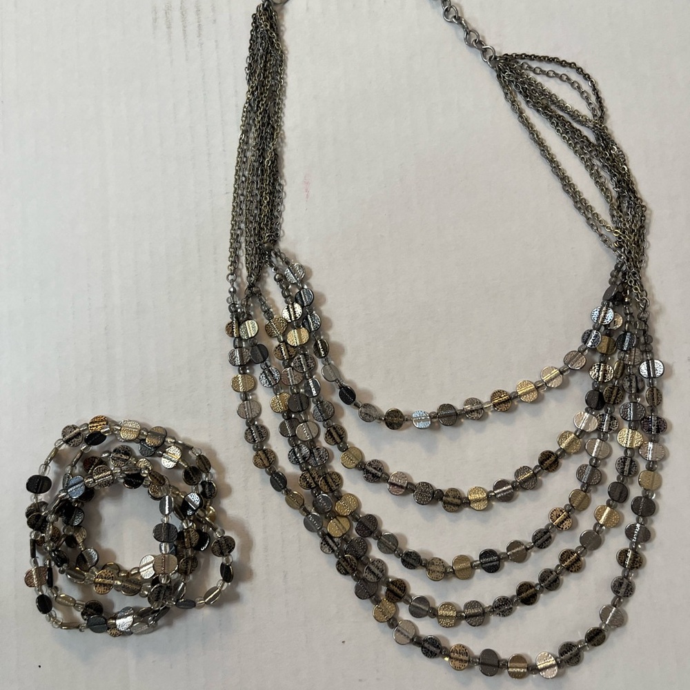 Chico's Multi-Strand Necklace in Gold and Silver